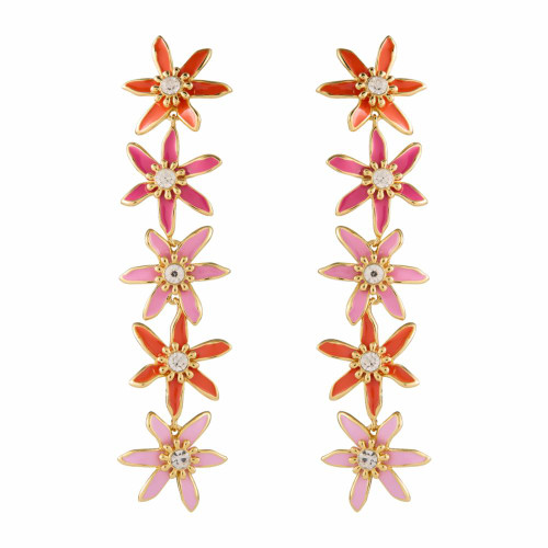 Elena Linear Earrings - Pink