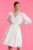 Jen Linen and Lace Dress - White