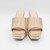 Betina Linen Covered Wedge Slide - Sand Leather