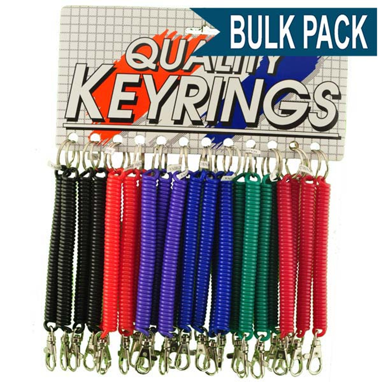 Shop for and Buy Coil Keychain with Metal Snap Bulk Pack at Large selection and