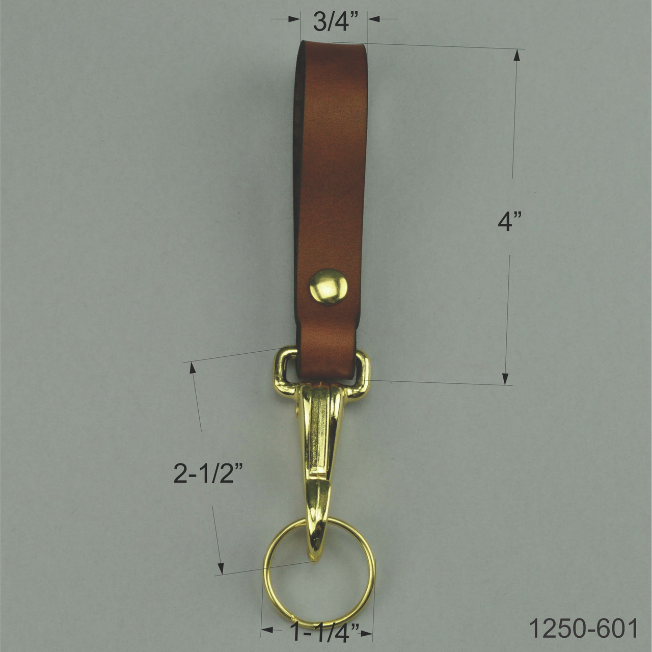 double leather key holder for belt