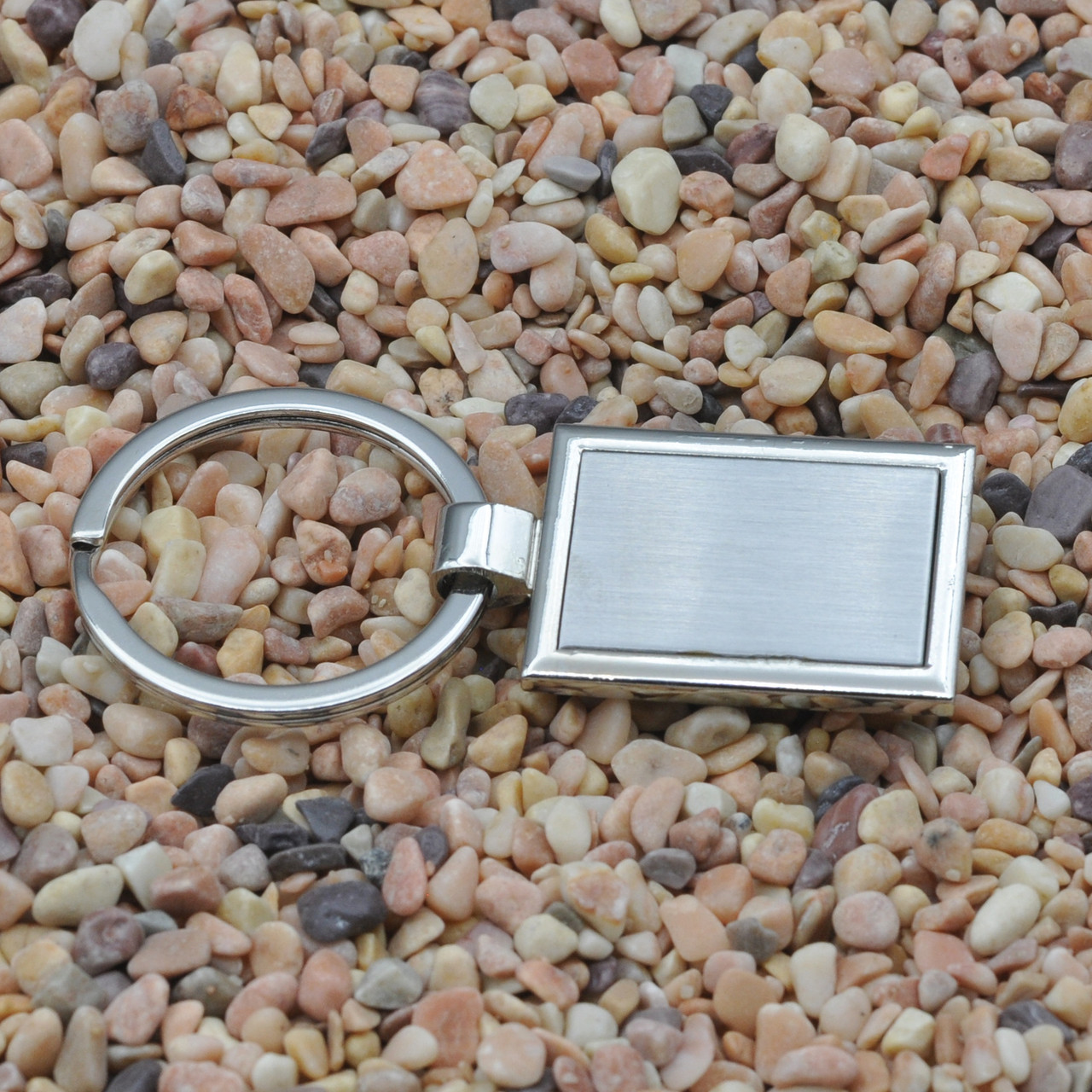 Shop for and Buy Silver Rectangle with Rectangle Insert Keychain at ...