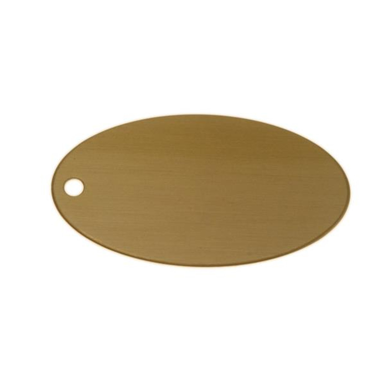 2-1/2 x 1-3/8 inch Oval Brass Key Tag with Split Ring