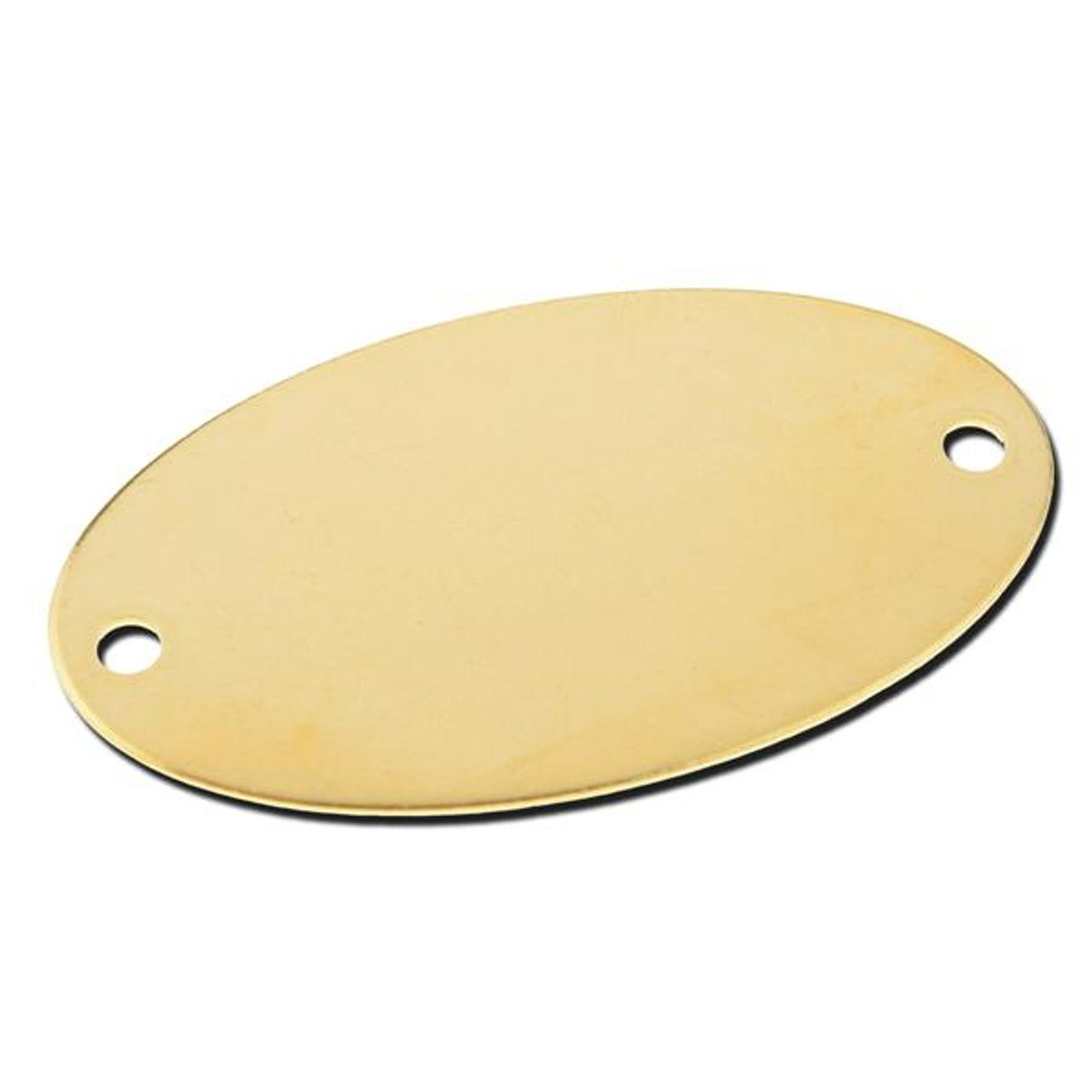 Oval Brass Tag 1-5/32 Inch x 2-1/16 Inch - .040 Thickness 2 Holes US Made