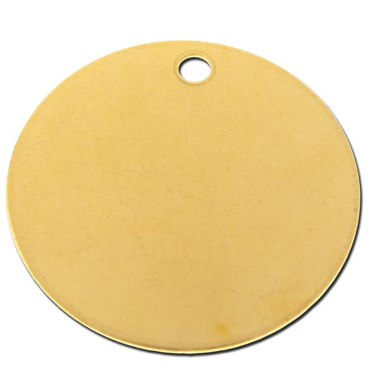 2 Inch Round Solid Brass Tag - .040 Thickness US Made