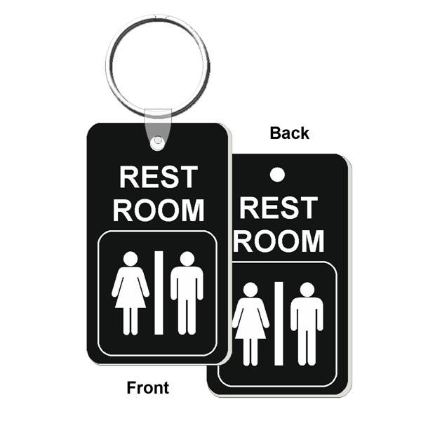 Shop for and Buy Restroom Mini Double Sided Engraved Key Tag at Keyring