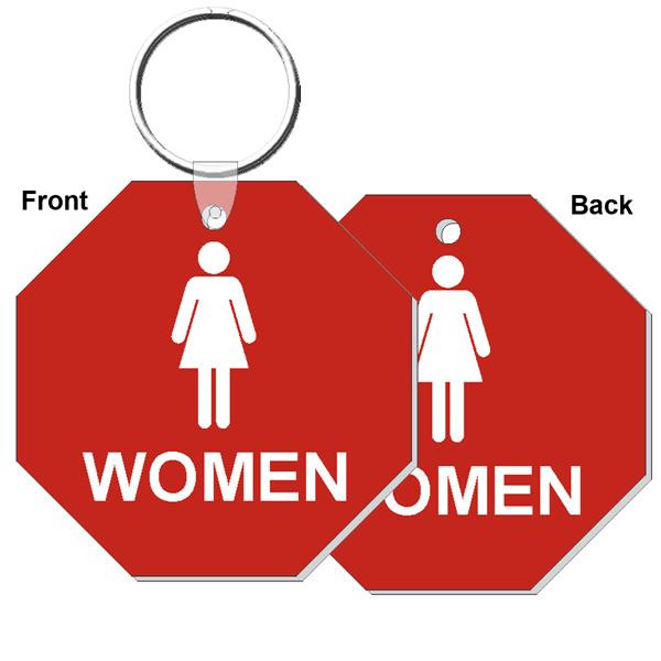 Shop for and Buy Womens Restroom Octagon Double Sided Engraved Key Tag ...