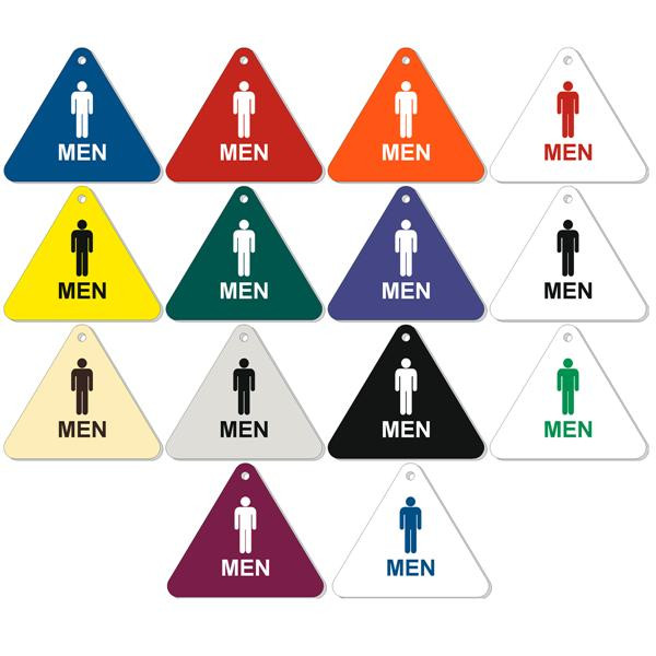 Shop for and Buy Mens Restroom Triangle Shape Double Sided Engraved Key Tag at