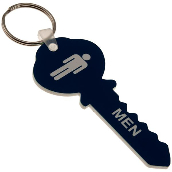 Shop for and Buy Mens Restroom Key Shape Engraved Keyring at Keyring