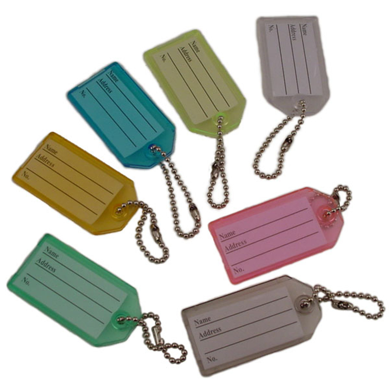 Key Identifier Tag Plastic Keytag with Swivel Key Ring - Each by Color