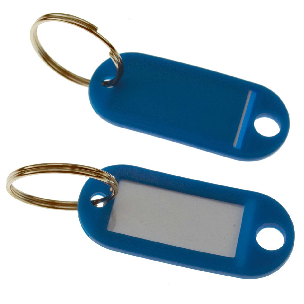 40 Pack Plastic Key Tags with Split Ring and Label Window, 10 Colors