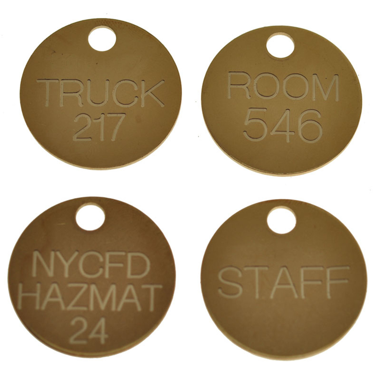 Shop for and Buy 1.25 Inch Round Solid Brass Key Tag - Custom Engraved at  . Large selection and bulk discounts available.