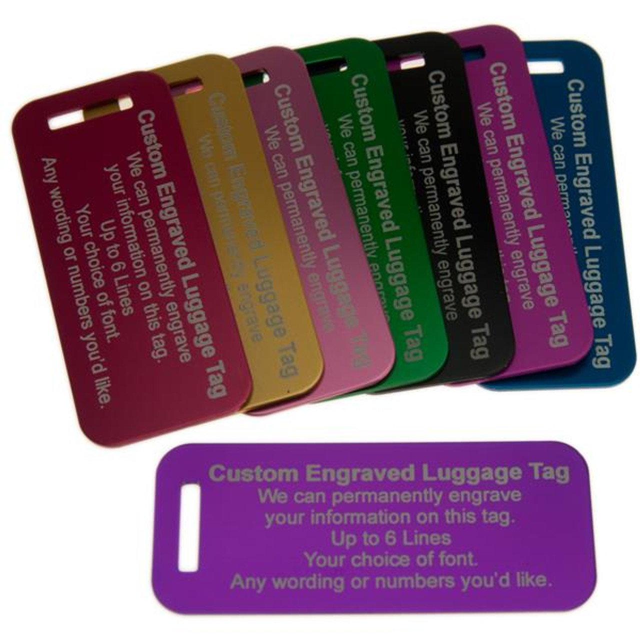 Metal Luggage Tag - Aluminum - Personalized - 3 X 1.25 inches