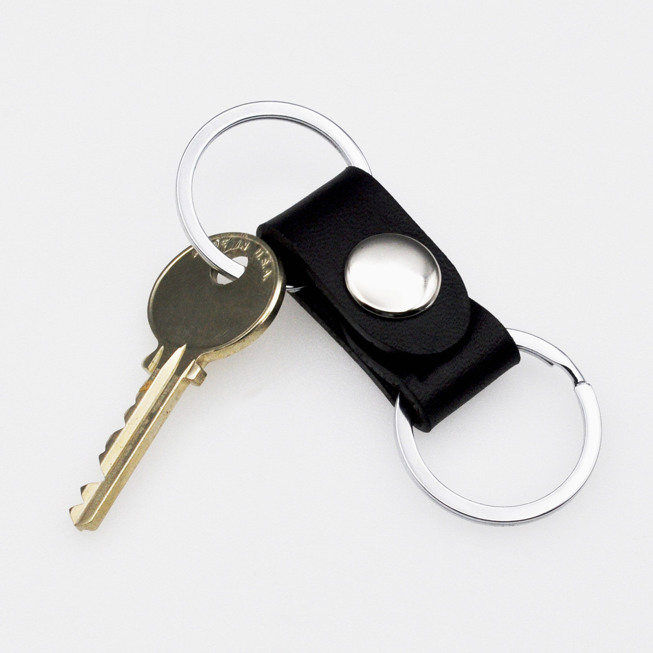 Brass Classic Genuine Leather Car Key Ring Keychain Holder Keyring