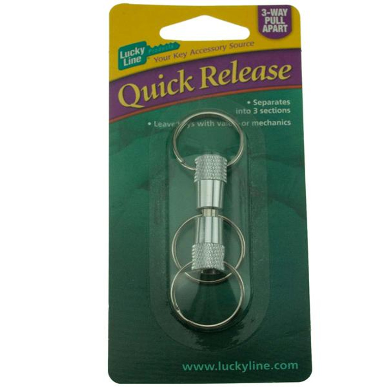 Quick Release Keychain Detachable Split Key Rings Pull Apart Key Clip Connector by Mandala Crafts, Silver