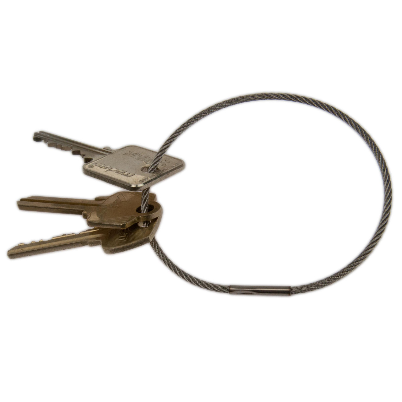 3 Inch Diameter Stainless Steel Crimp Close Permanent Cable Key Ring