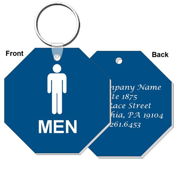 Shop for and Buy Mens Restroom Octagon Engraved Key Tag with Custom