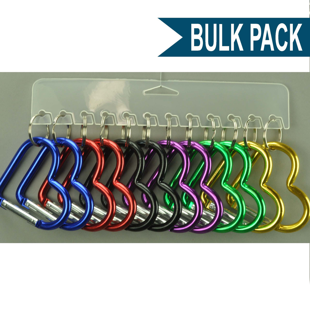 Custom Assorted Aluminum D Ring Clip Hook Keychain 3 Pack