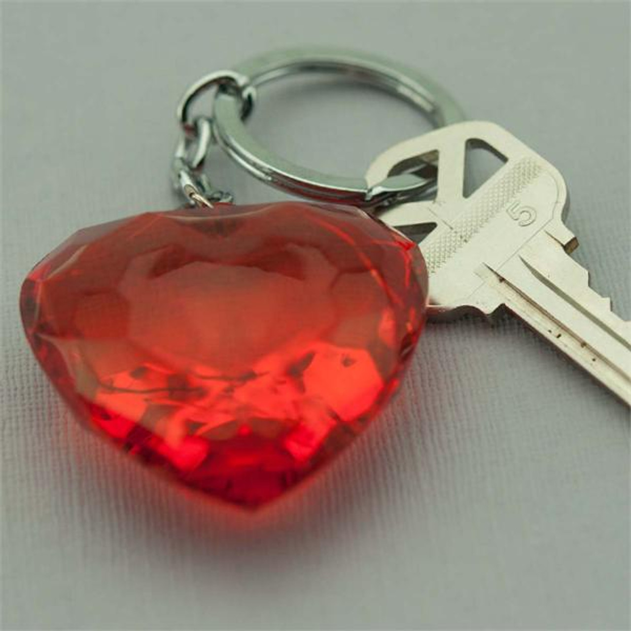 Red Heart Key Ring Pouch