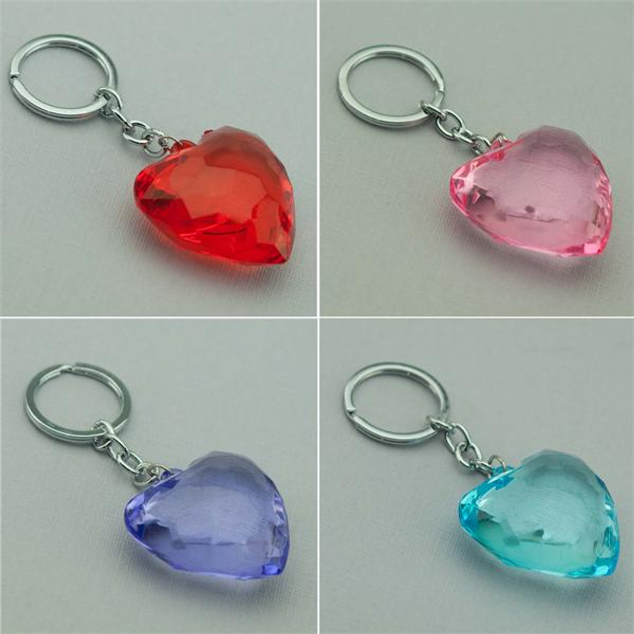 Crystal Heart Keychain-Bulk Pack