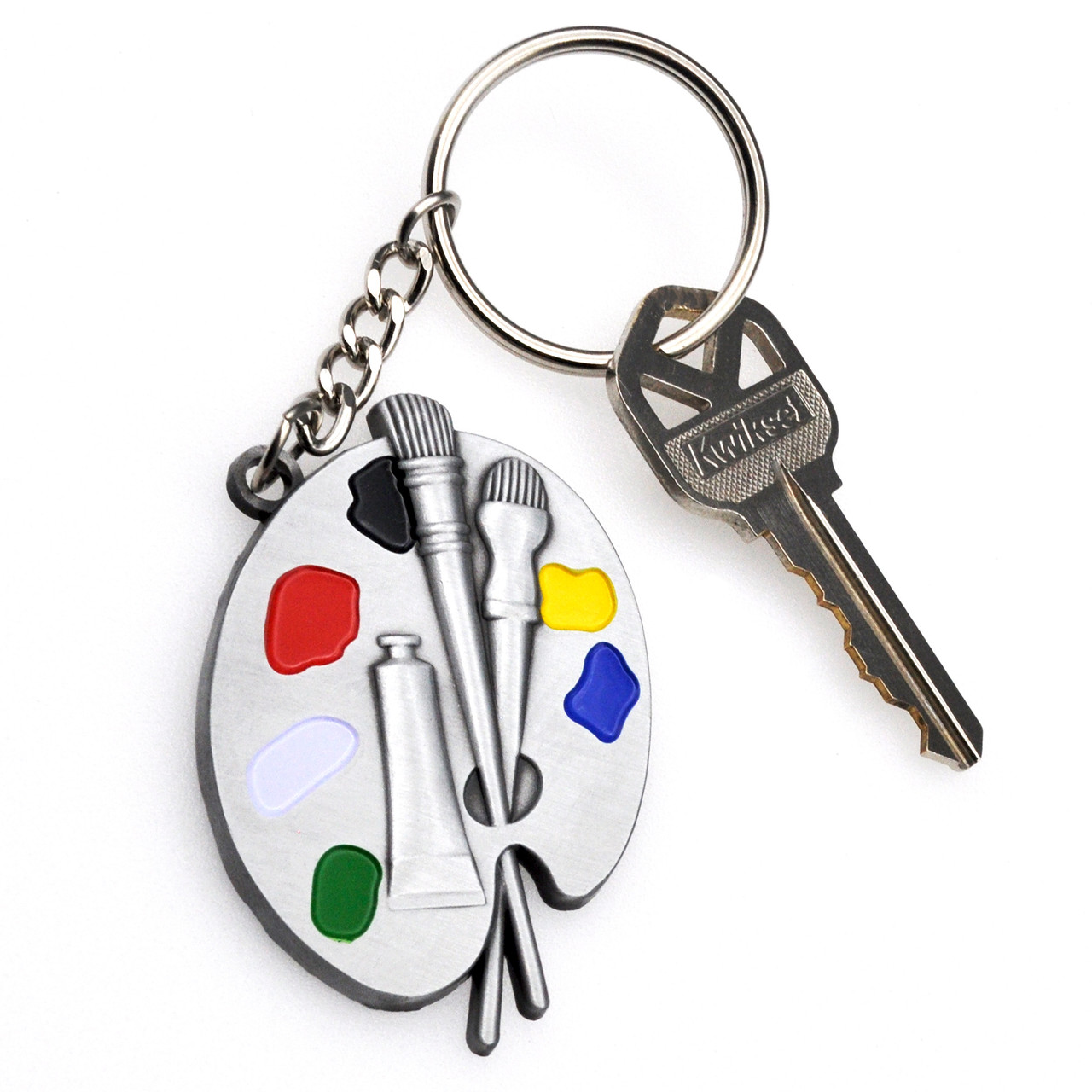 Shop for and Buy Pewter Artists Palette and Brush Keyring with