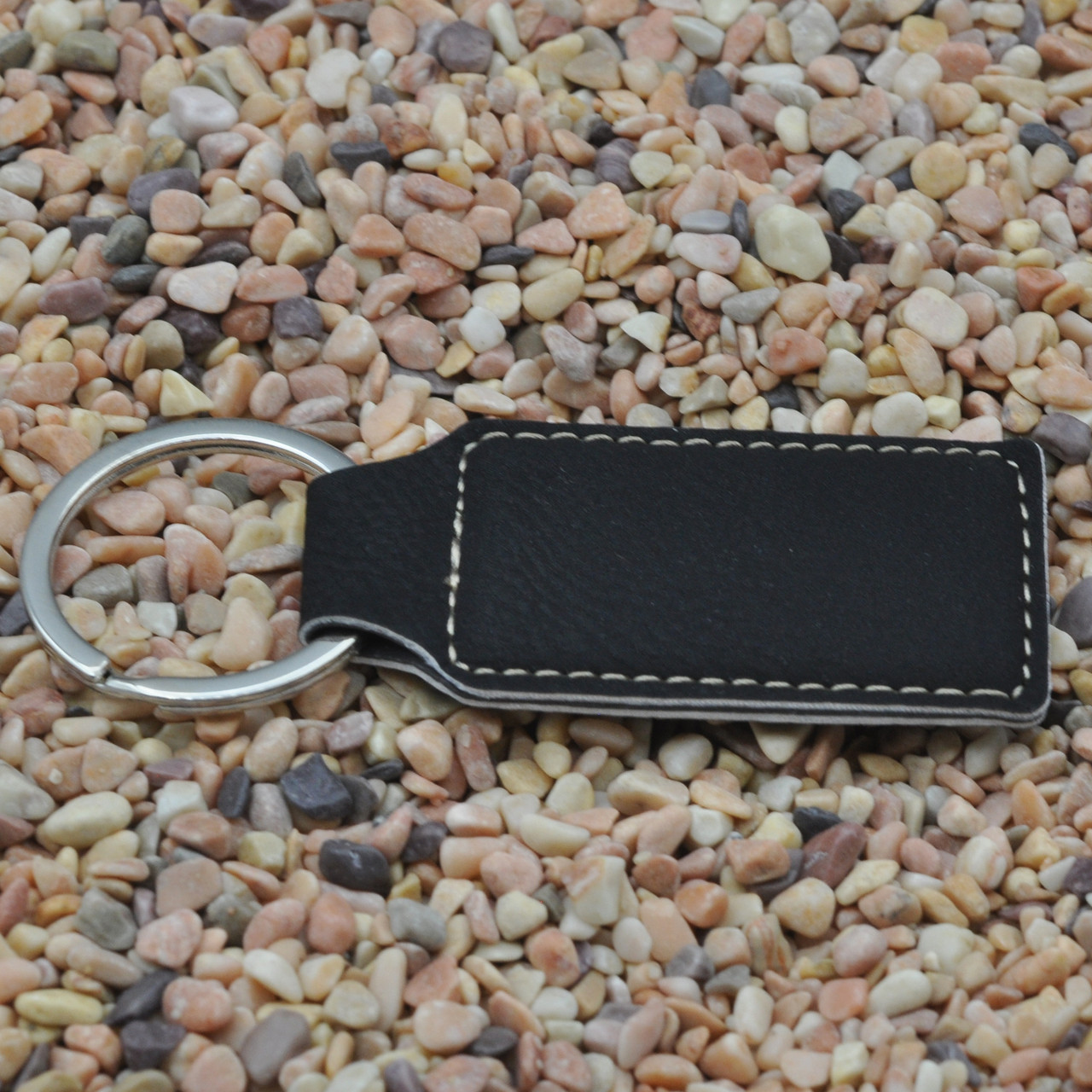 Shop for and Buy Rectangle Leatherette Key Fob Black - at Keyring.com ...