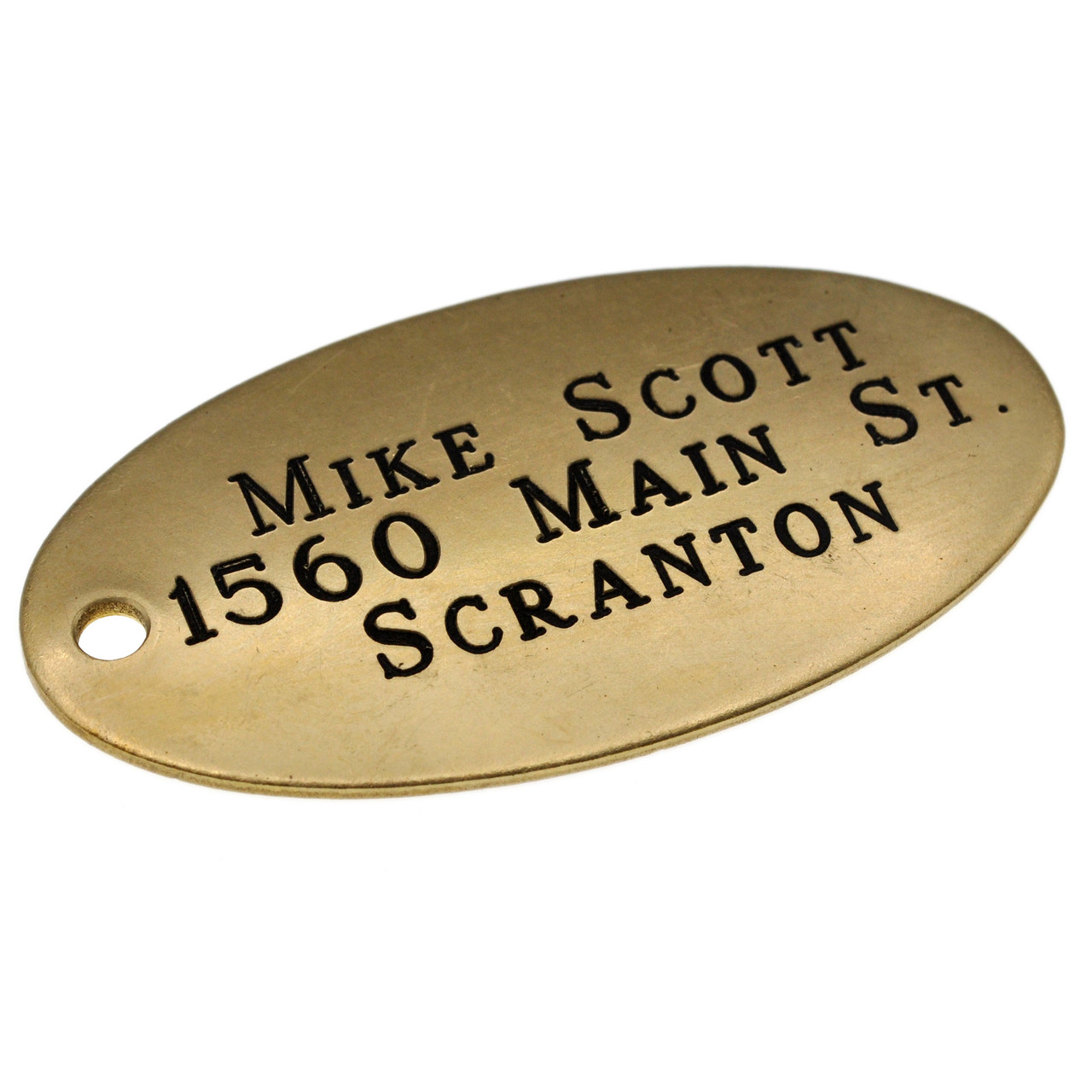 Brass Oval Two Holes Engraved Tags