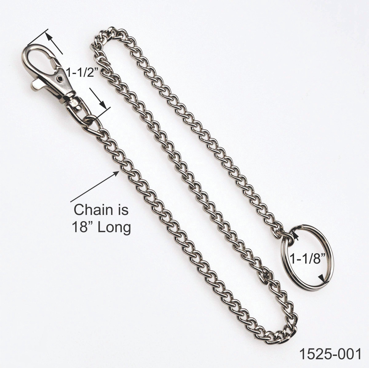 #3 Nickel Plated Steel Key Chains - 4 inch Length