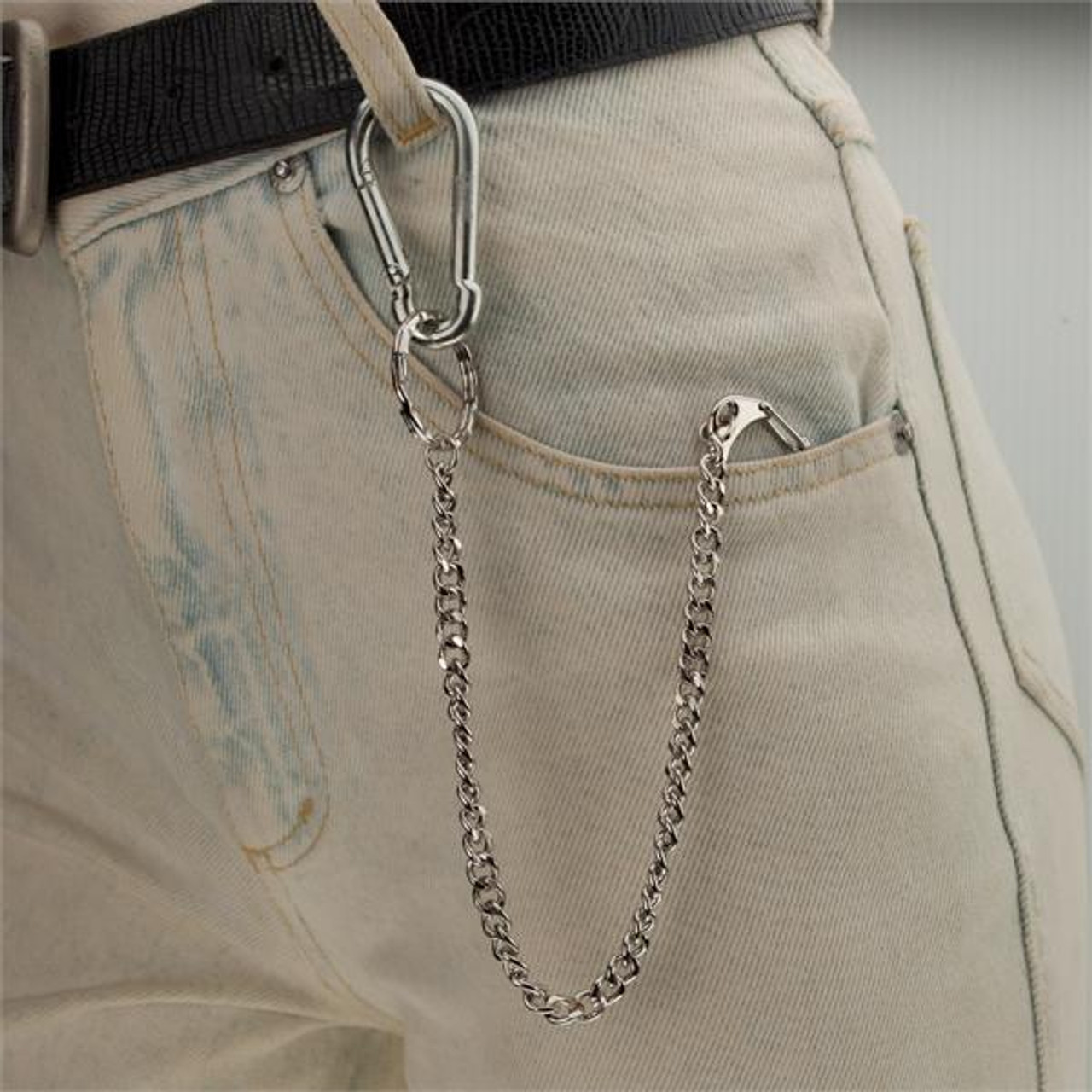 Metal Pants Chain Pocket Chain With Keyring Clip Jewelry