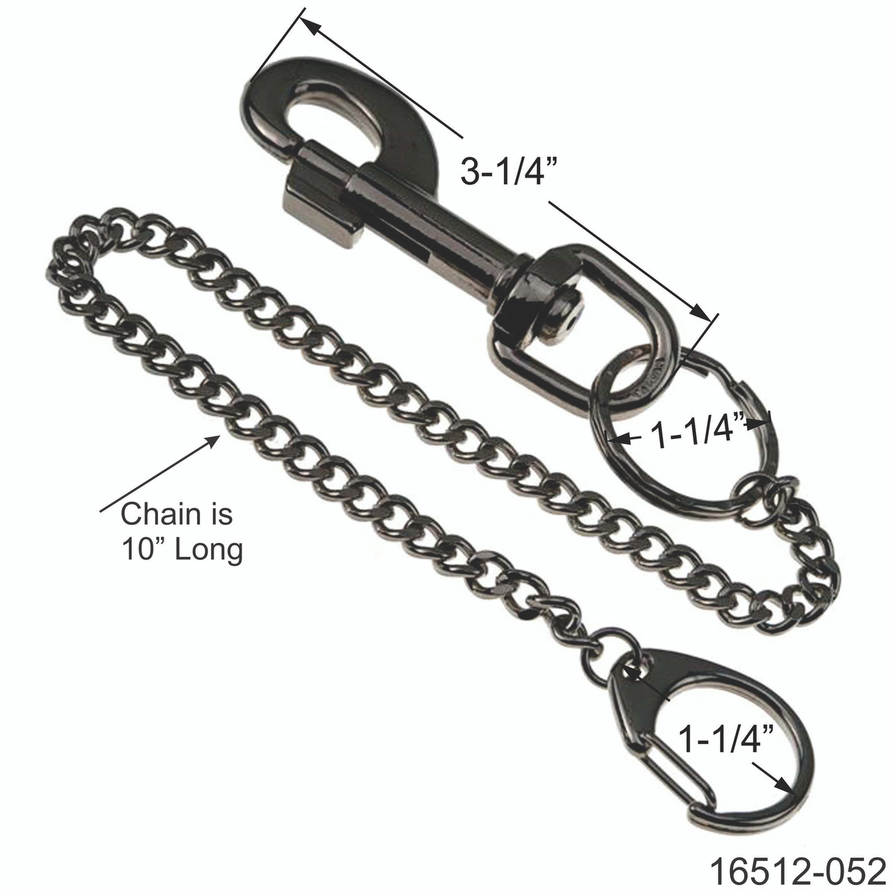 5/8 in Nickel Plate Clip & D-Ring - Clip & D-Rings - Granat