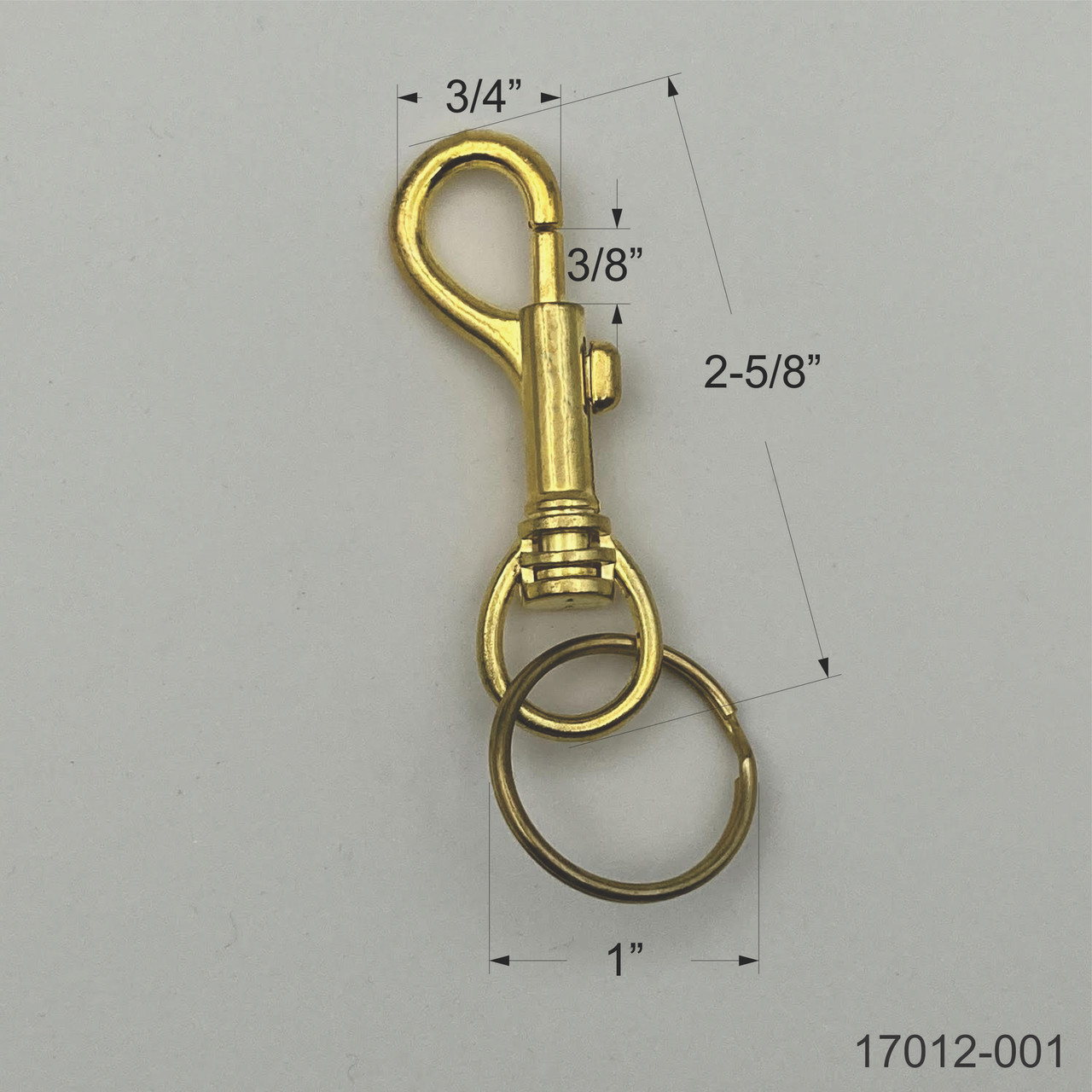 Bonanza Clip Economy Snap Clip Key Ring - Brass Plated