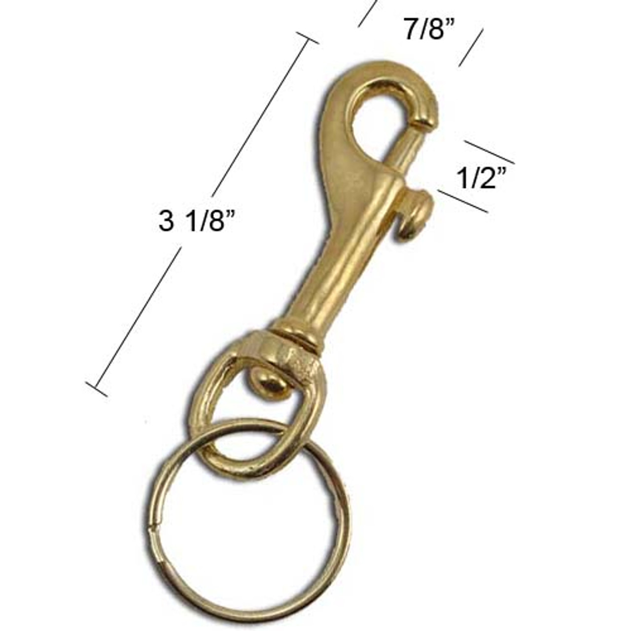Heavy Duty Medium Snap Clip Key Ring - Solid Brass