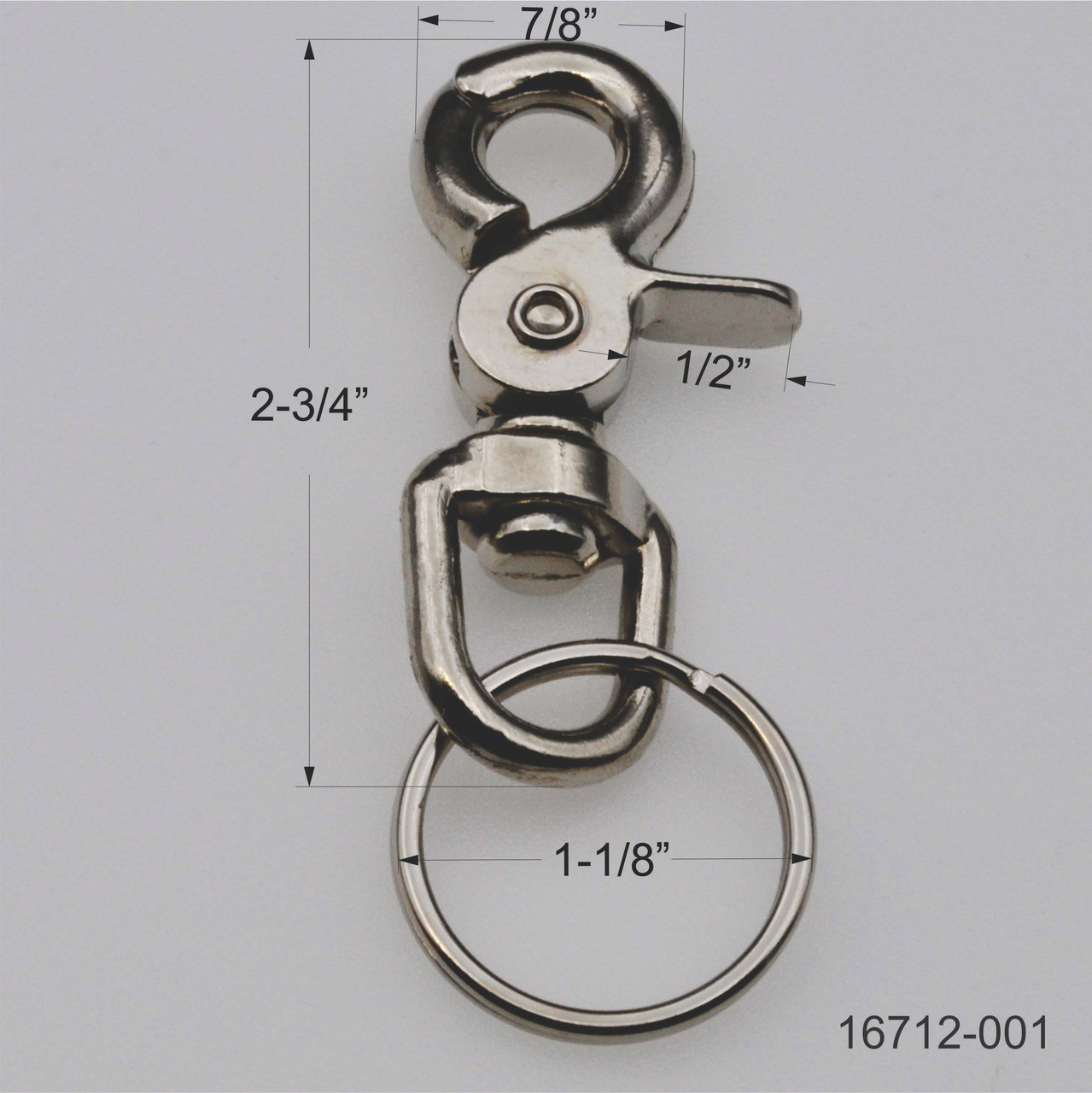 Heavy Duty Trigger Snap Clip Key Ring Nickel Plated