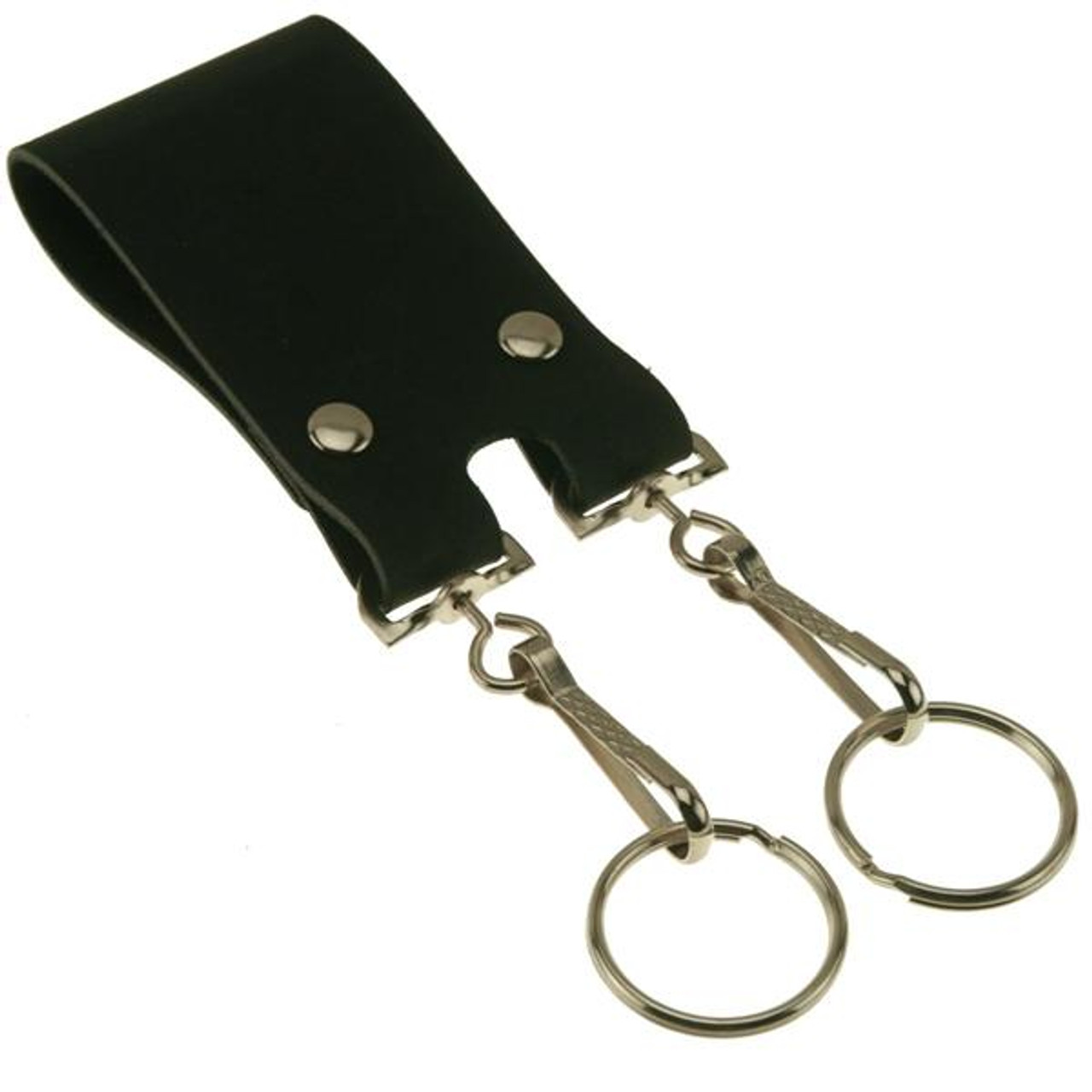 Double Rivet Leather Key Fob Keychain