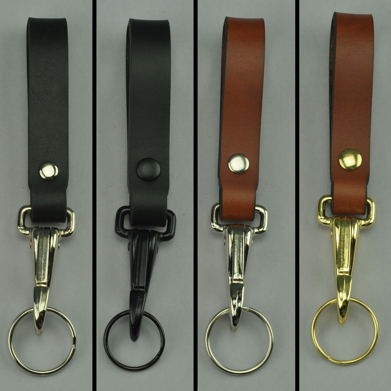 double leather key holder for belt