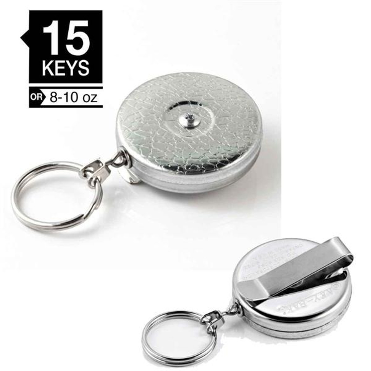 Key-Bak Model #5 Key Retractor Clip On 24 Inch Chain CHROME