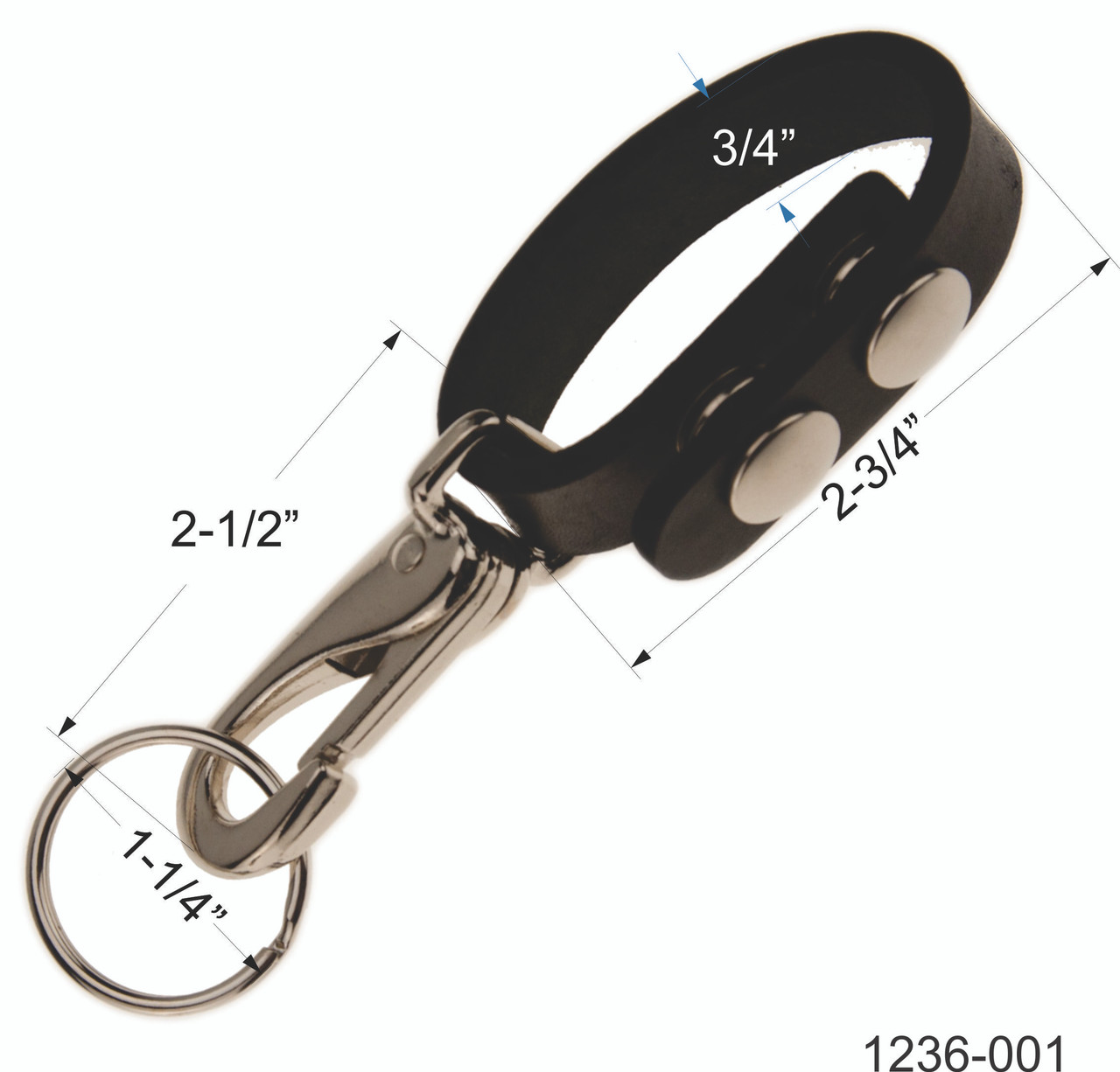 Double Loop Metal Strap Adjuster 1.5 inch Black 20112-13