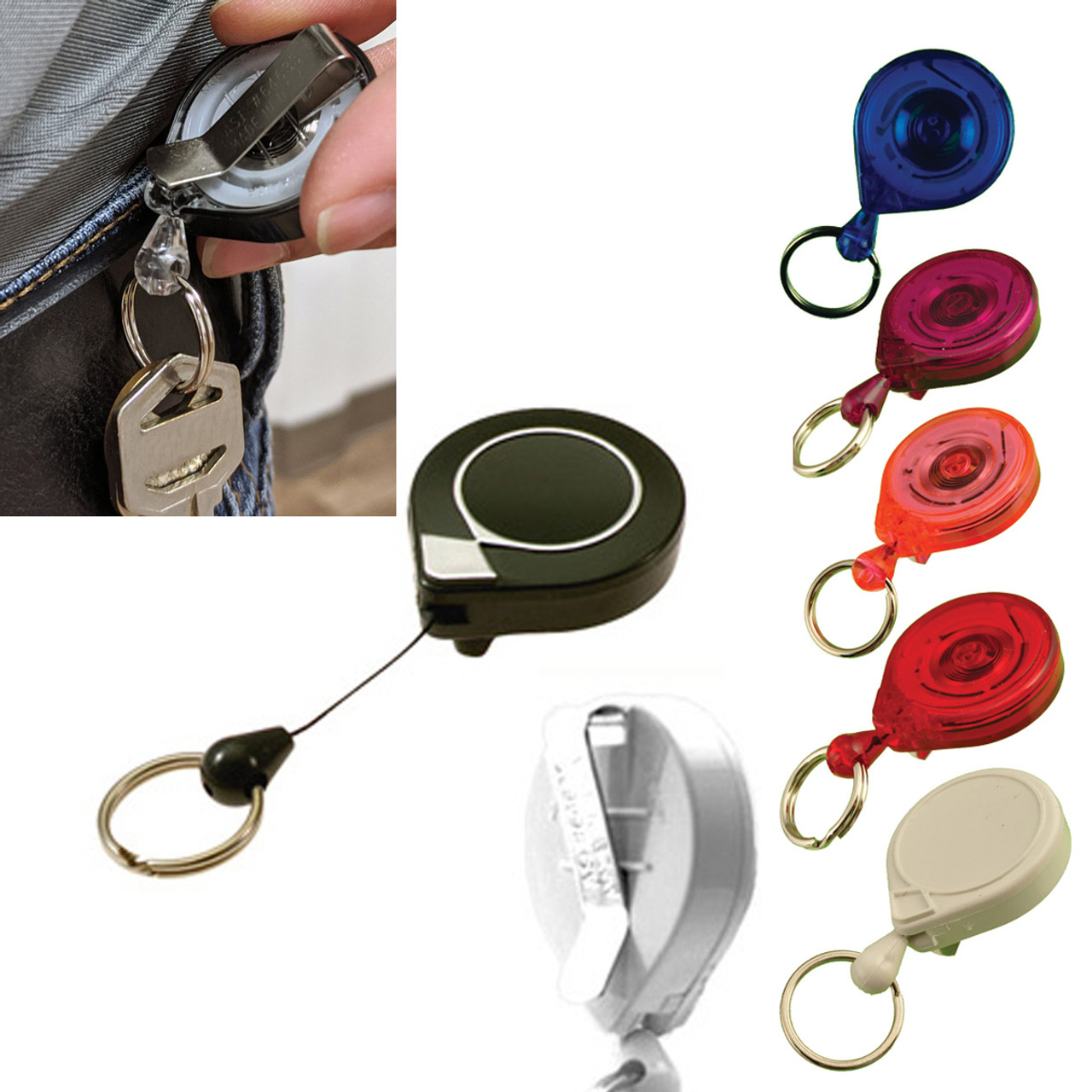 Round Carabiner with Split Key Ring and Mini Card