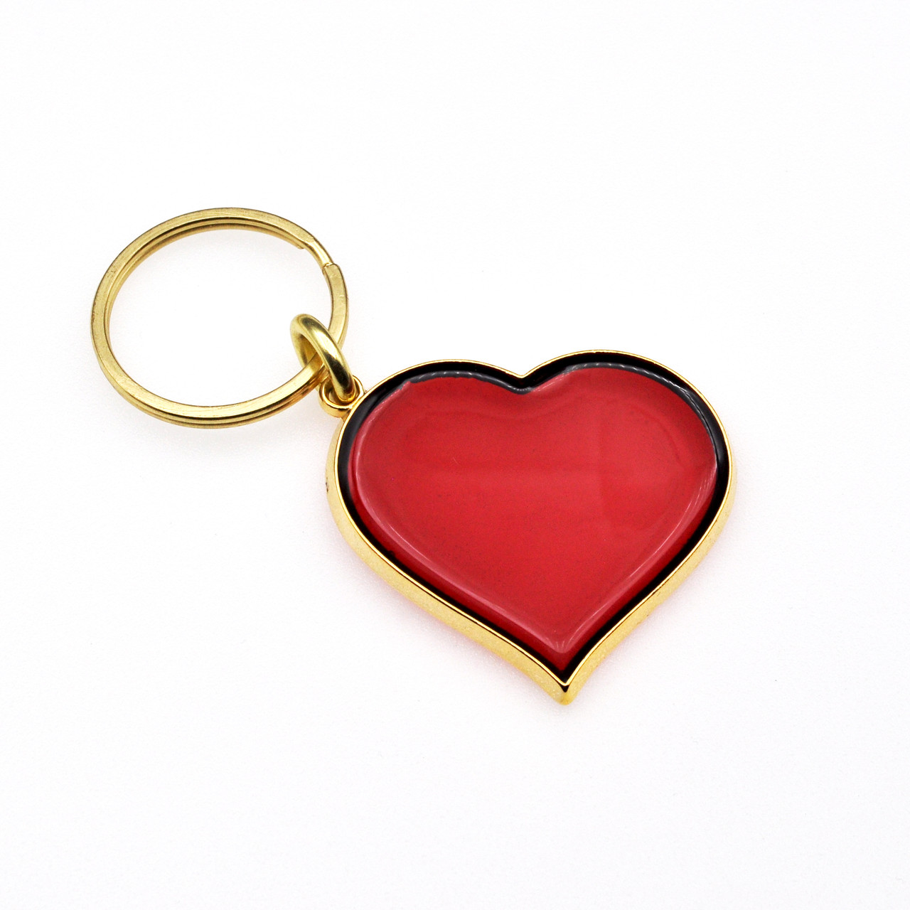 Handmade Large Pink Blue Heart Shaped Epoxy Resin Keyring