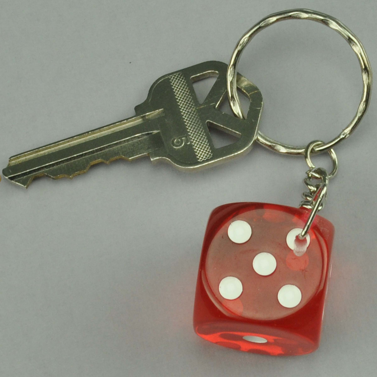 Teensery 2 Pcs Heavy Duty Metal Dice Keychain Solid 6 Sided Keyring Chain  Personalized Gift,20mm