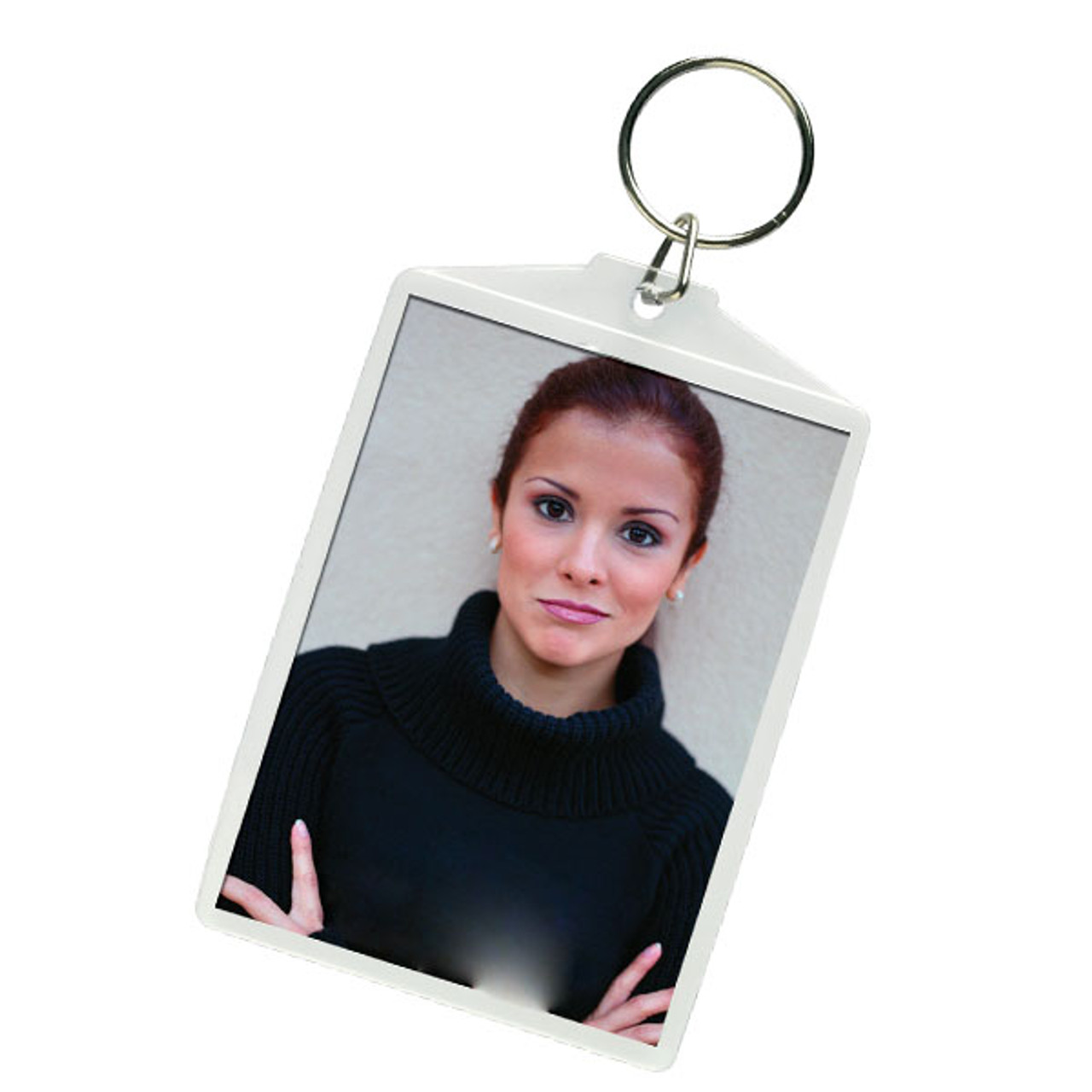 Extra Large Snap-Together Photo Holder Key Chain 2-1/2 Inch x 3-1/2 Inch  Insert