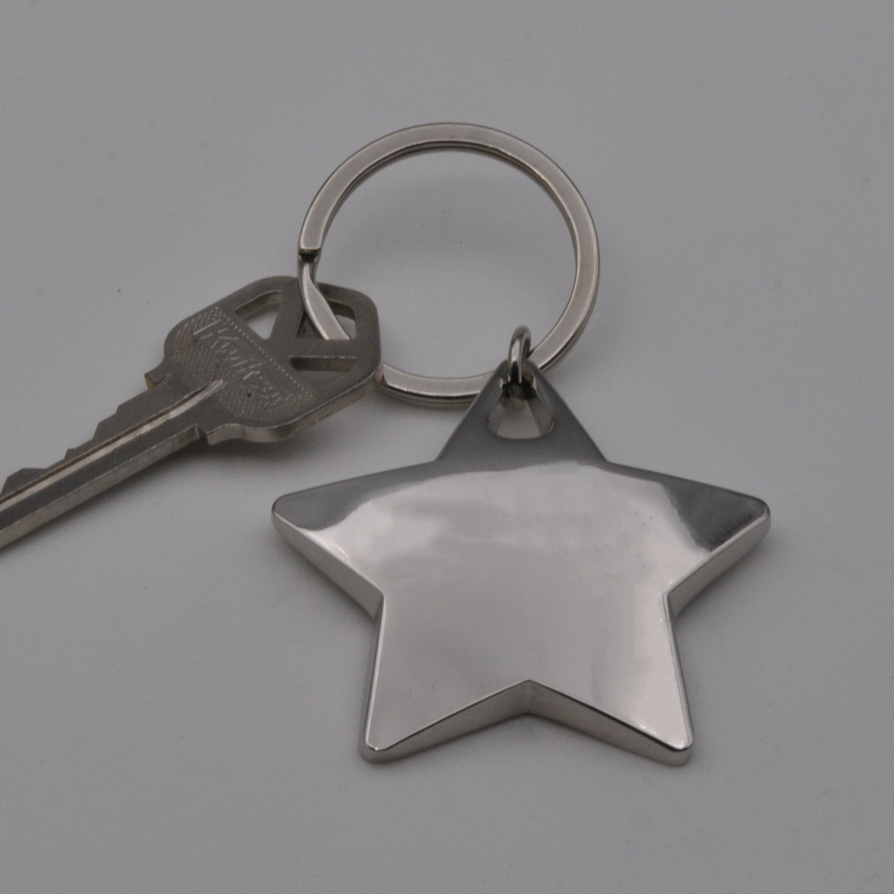 Silver Deluxe Star Keychain - ENGRAVED