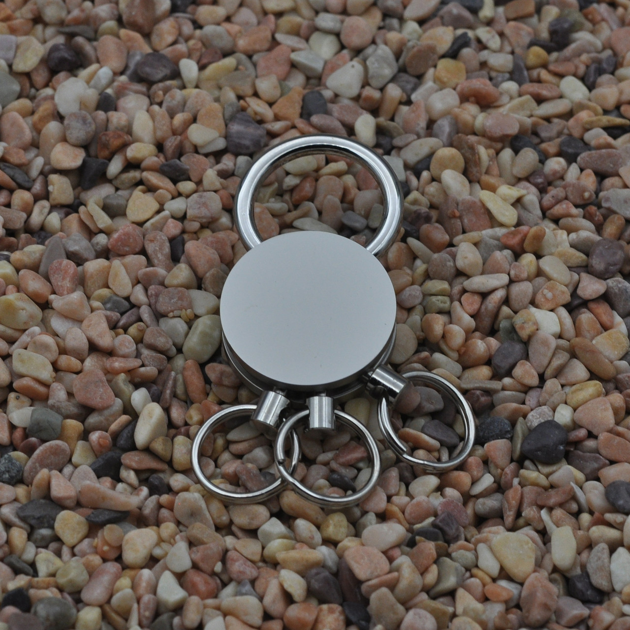 Shop for and Buy Three Ring Spider Key Ring Matte Silver at