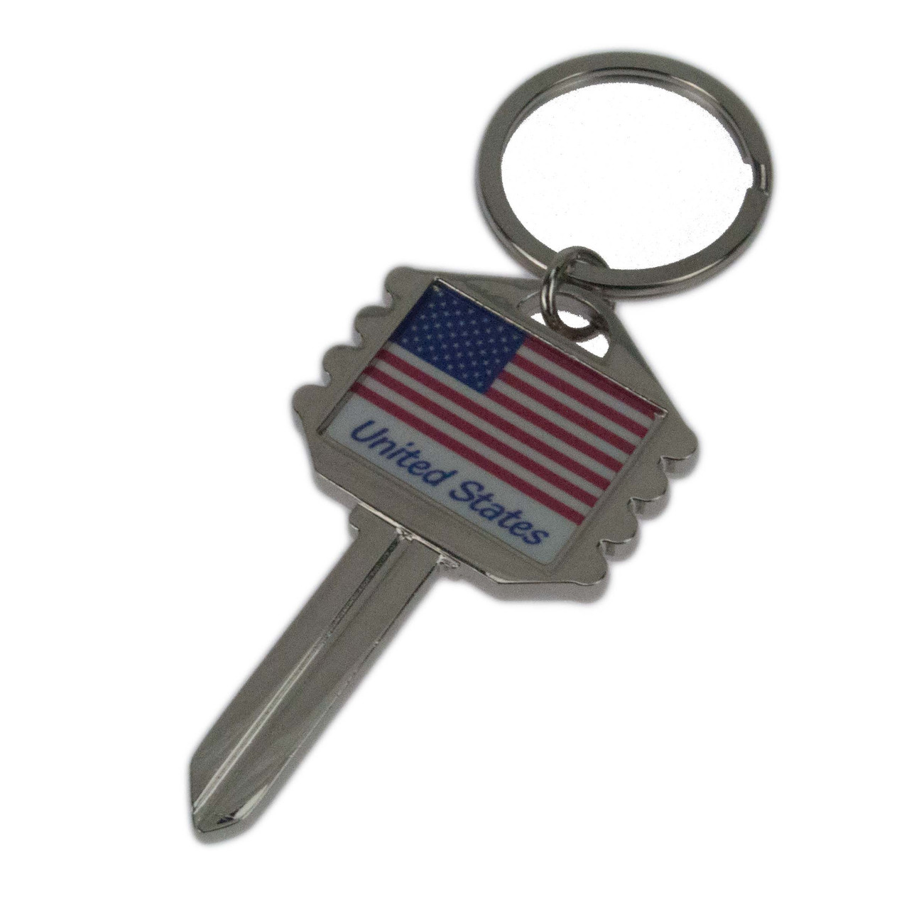 Shop for and Buy USA Flag Key Shape Keychain at Keyring.com. Large