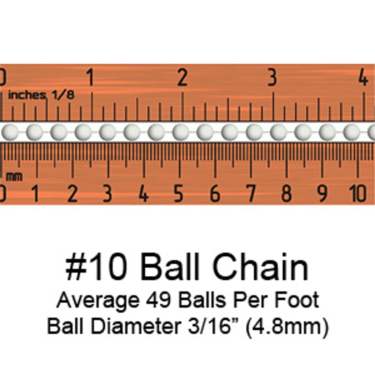 Nickel-Plated Steel Ball Chain, 4, No. 3 Bead Size (P/N 2450-1050) and  more Nickel-Plated Steel Ball Chains at