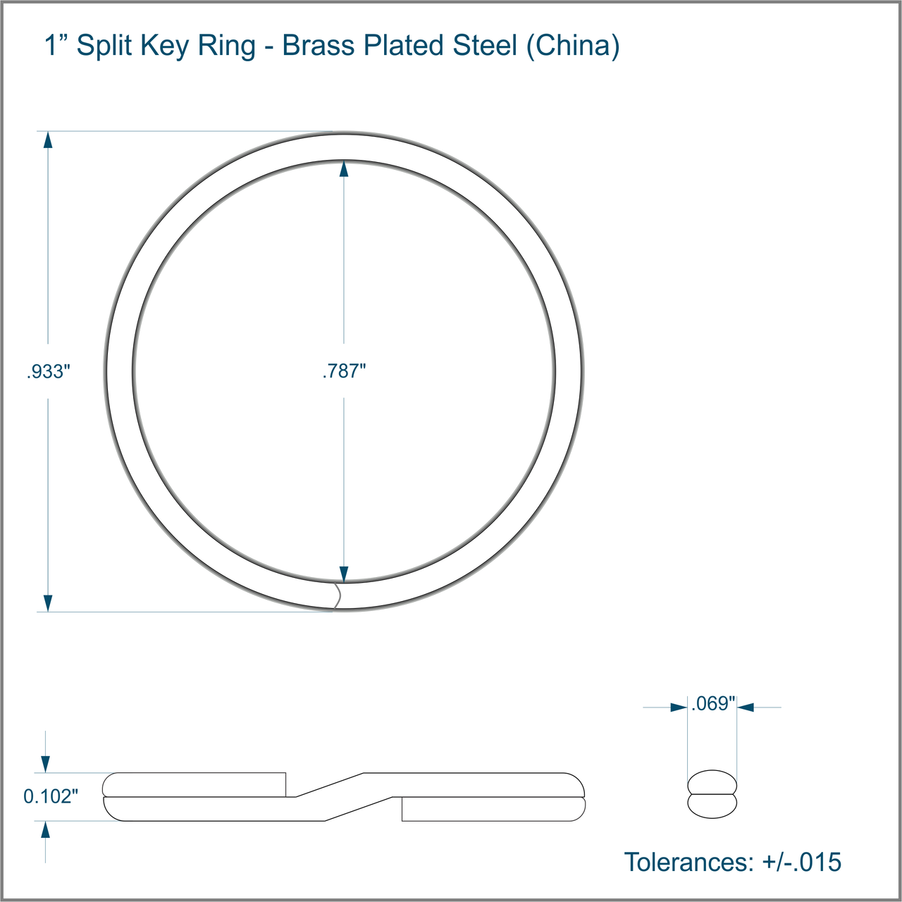 Shop for and Buy Brass Plated Split Key Ring 1 Inch DiameterBulk Pack