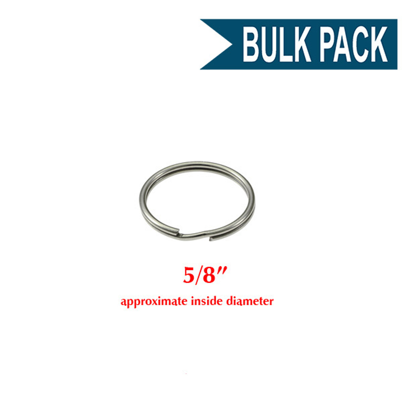 2 Inch Nickel Plated Steel Split Key Rings, Bulk