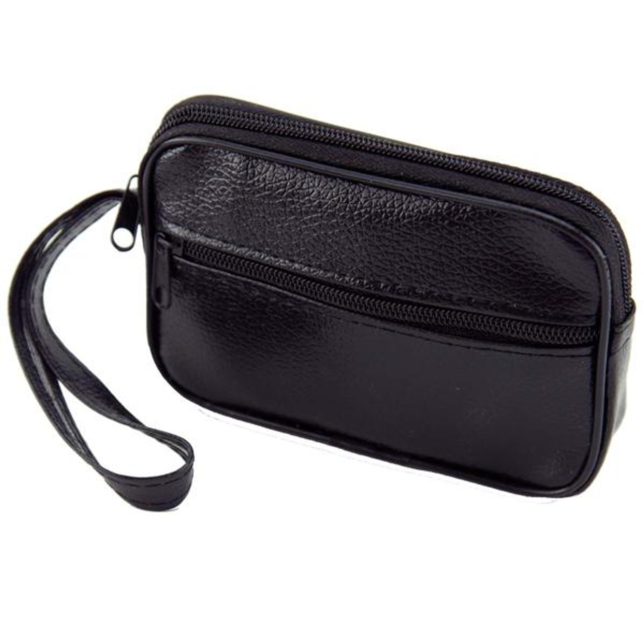 Black leather rectangular coin purse