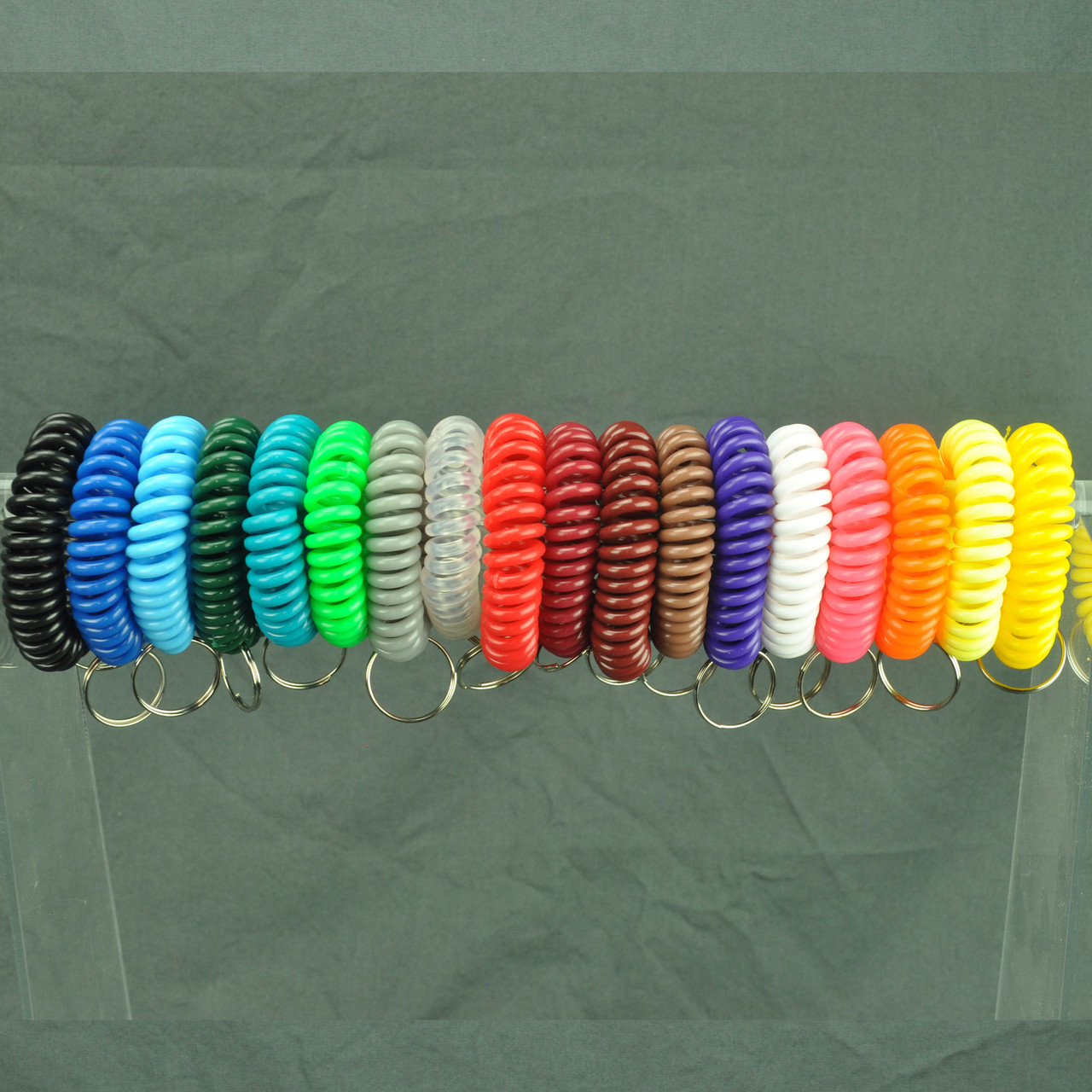 Elastic Wrist Key Band Key Chain - Bulk Assorted Colors