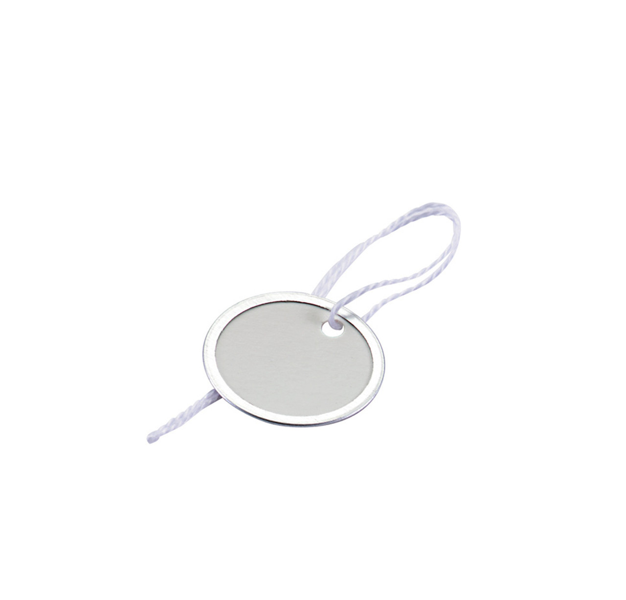 Shop for and Buy 15/16 Inch Round Metal Rim Paper Key Tag with String at Large